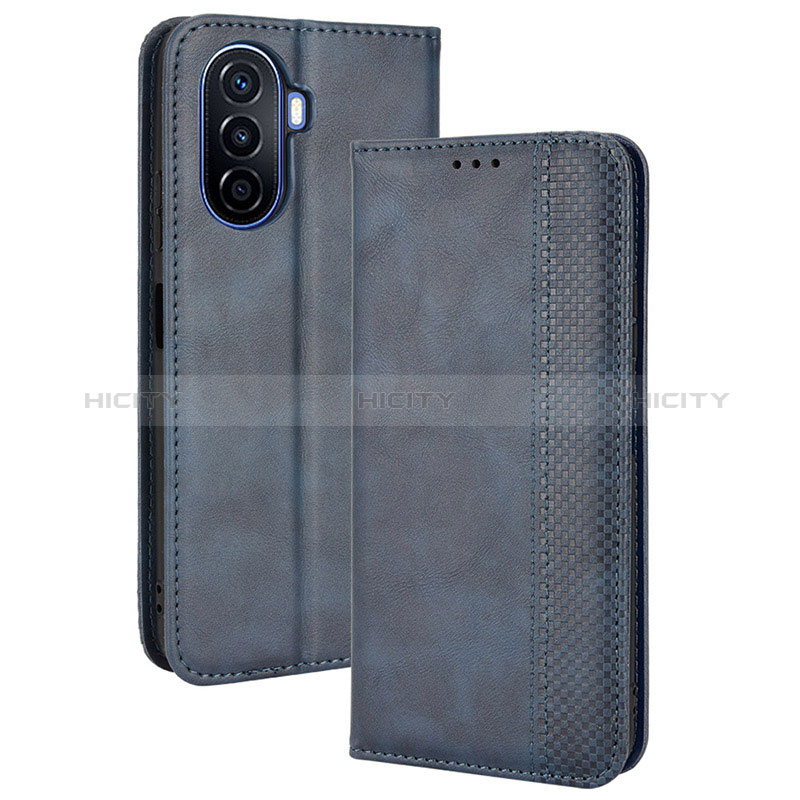 Funda de Cuero Cartera con Soporte Carcasa BY4 para Huawei Nova Y70 Azul