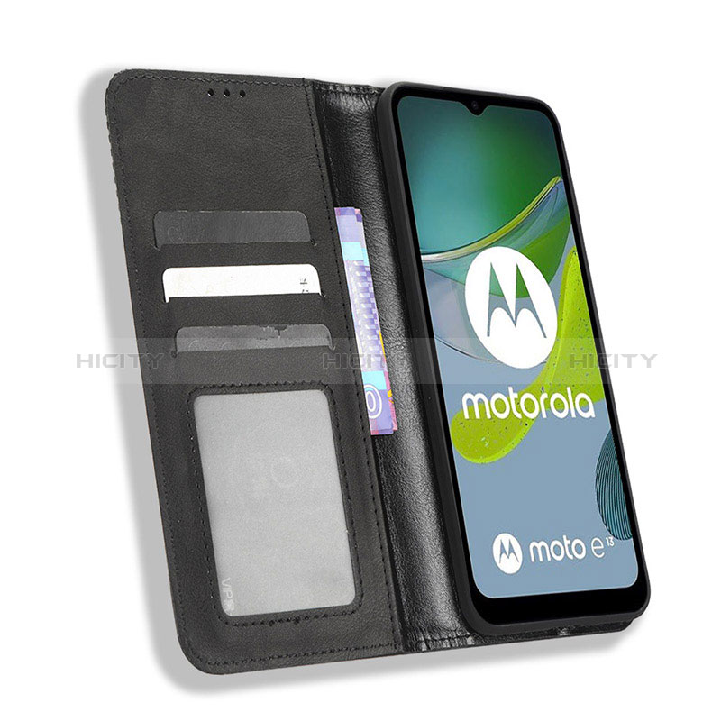 Funda de Cuero Cartera con Soporte Carcasa BY4 para Motorola Moto E13