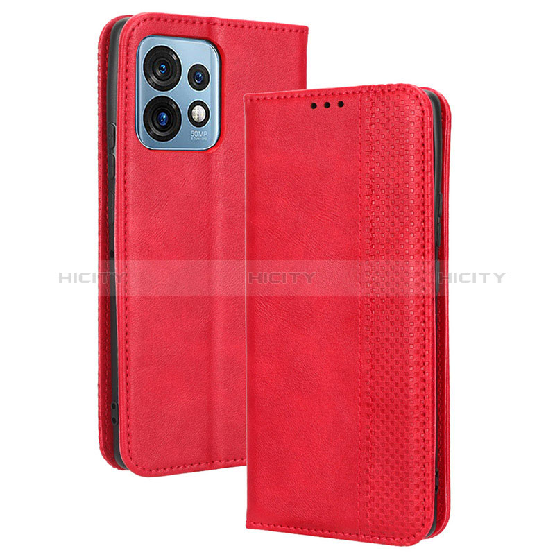 Funda de Cuero Cartera con Soporte Carcasa BY4 para Motorola Moto Edge 40 Pro 5G Rojo