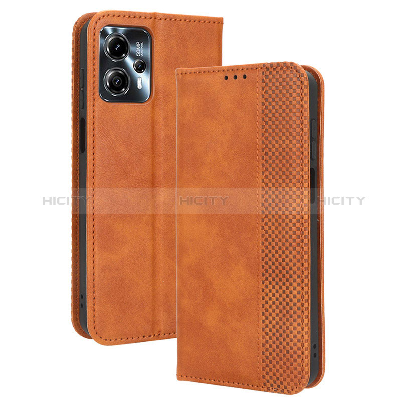 Funda de Cuero Cartera con Soporte Carcasa BY4 para Motorola Moto G13 Marron