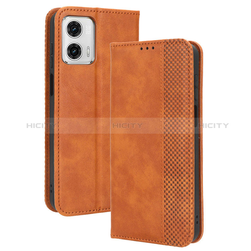 Funda de Cuero Cartera con Soporte Carcasa BY4 para Motorola Moto G53y 5G Marron