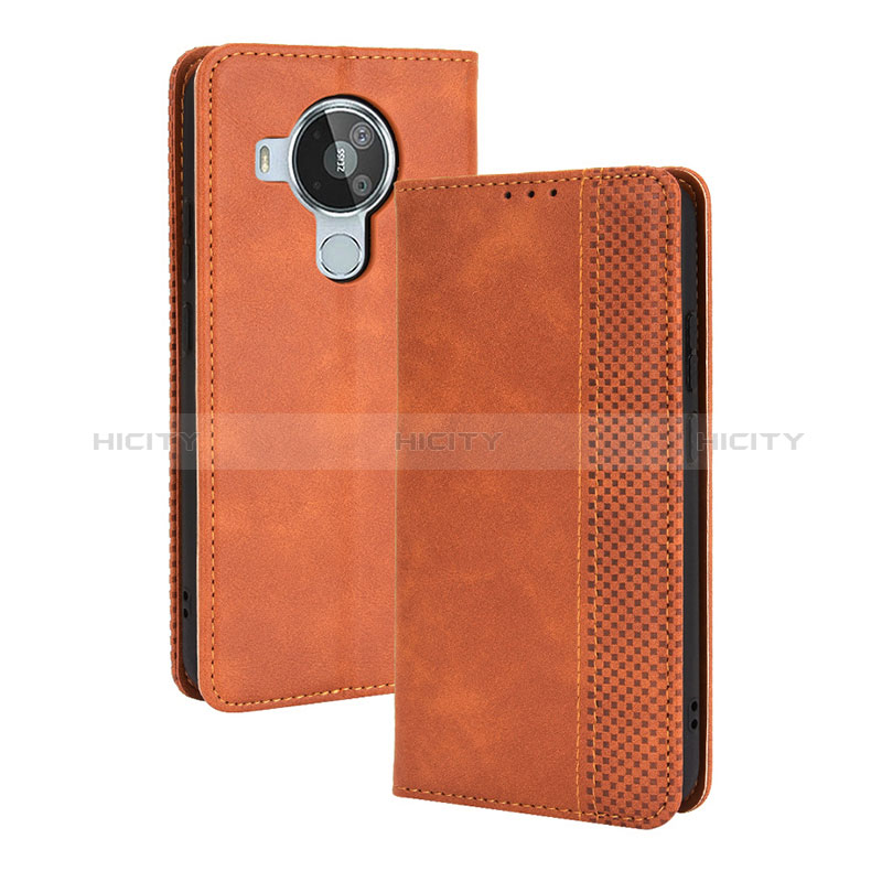 Funda de Cuero Cartera con Soporte Carcasa BY4 para Nokia 7.3 Marron