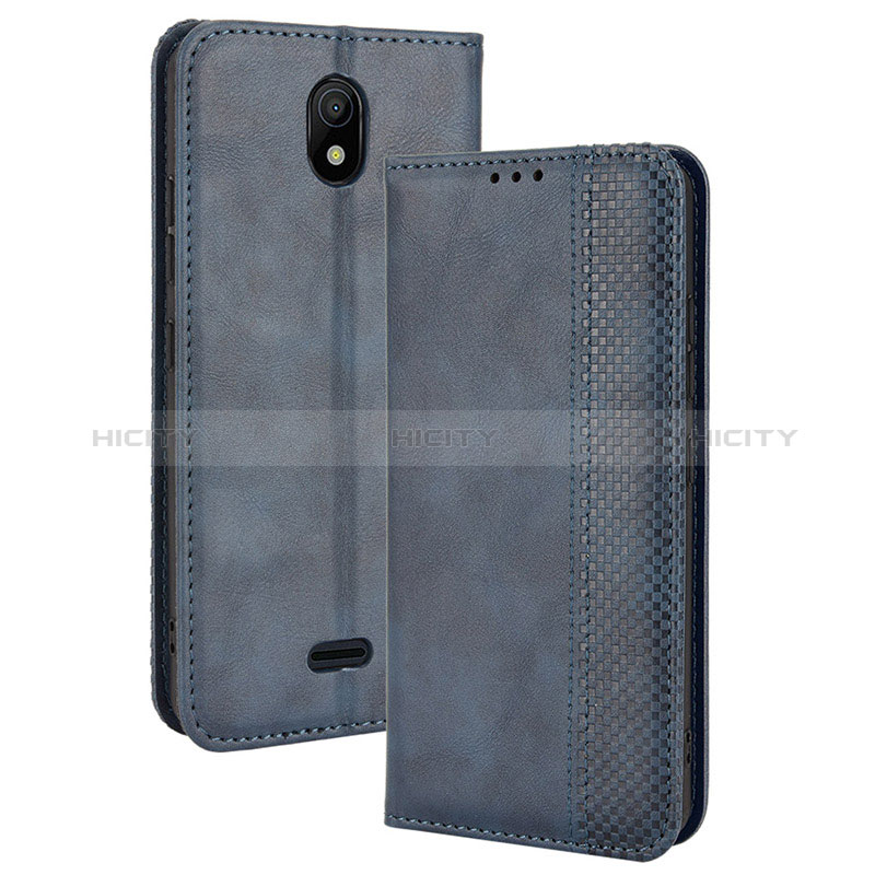 Funda de Cuero Cartera con Soporte Carcasa BY4 para Nokia C100 Azul