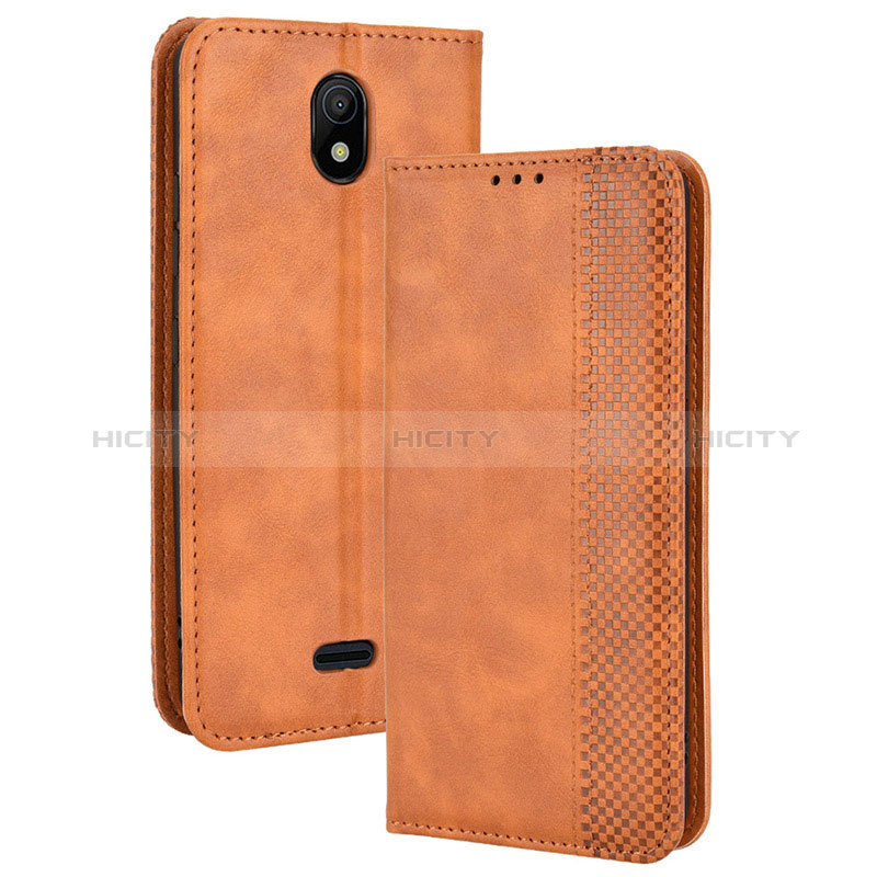 Funda de Cuero Cartera con Soporte Carcasa BY4 para Nokia C100 Marron