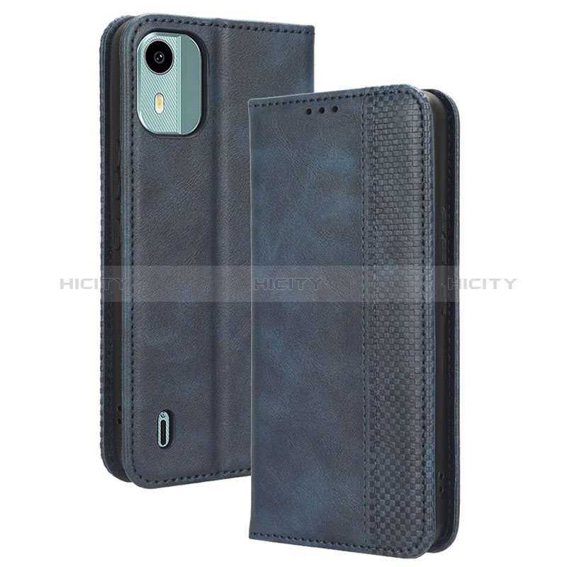 Funda de Cuero Cartera con Soporte Carcasa BY4 para Nokia C12 Azul