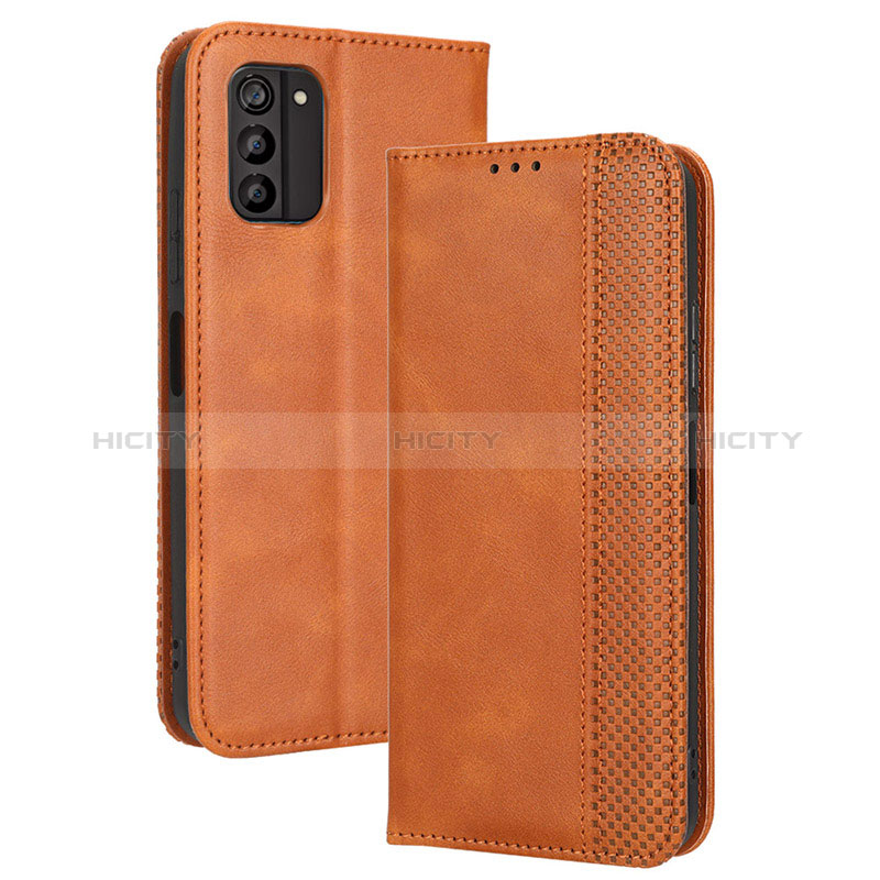 Funda de Cuero Cartera con Soporte Carcasa BY4 para Nokia G100 Marron