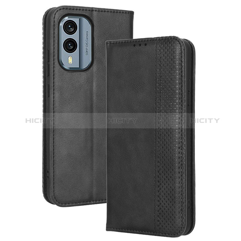 Funda de Cuero Cartera con Soporte Carcasa BY4 para Nokia X30 5G Negro