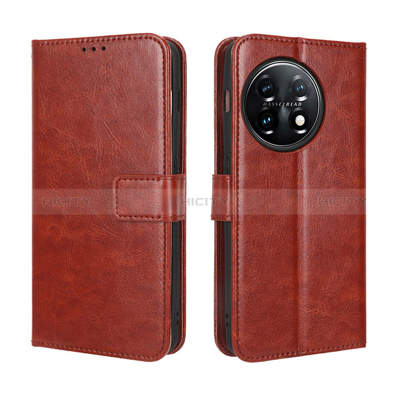 Funda de Cuero Cartera con Soporte Carcasa BY4 para OnePlus Ace 2 Pro 5G Marron