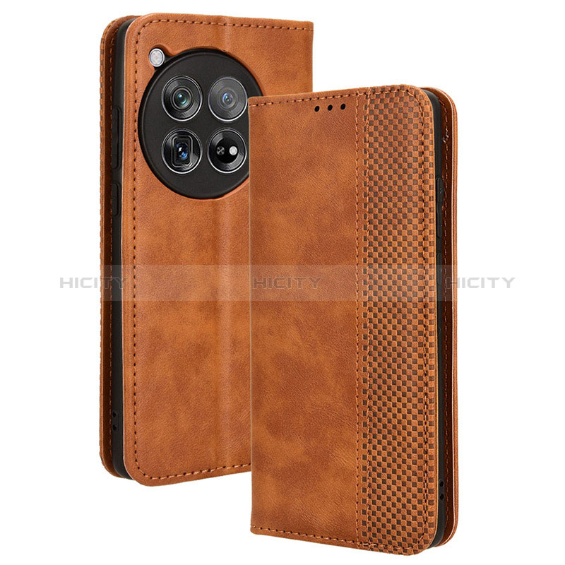 Funda de Cuero Cartera con Soporte Carcasa BY4 para OnePlus Ace 3 5G Marron