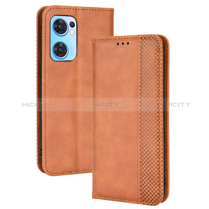 Funda de Cuero Cartera con Soporte Carcasa BY4 para OnePlus Nord CE 2 5G Marron