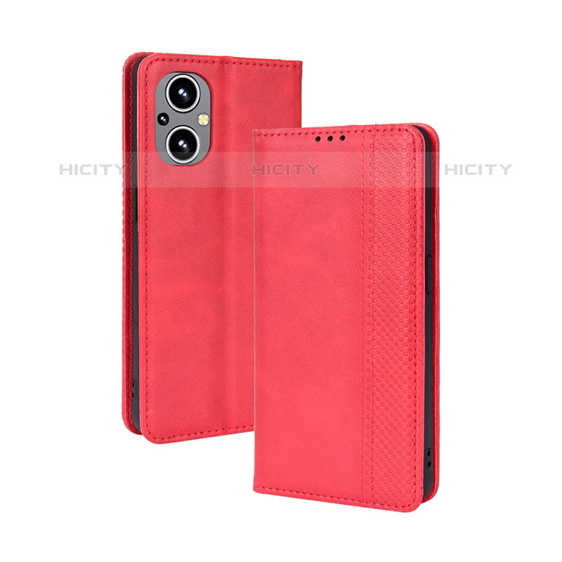 Funda de Cuero Cartera con Soporte Carcasa BY4 para OnePlus Nord N20 5G Rojo