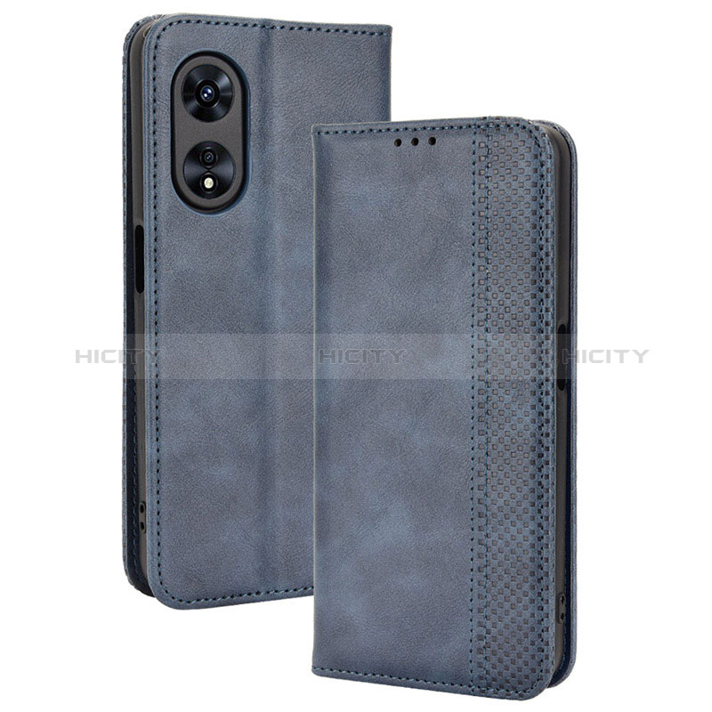 Funda de Cuero Cartera con Soporte Carcasa BY4 para Oppo A1 5G Azul