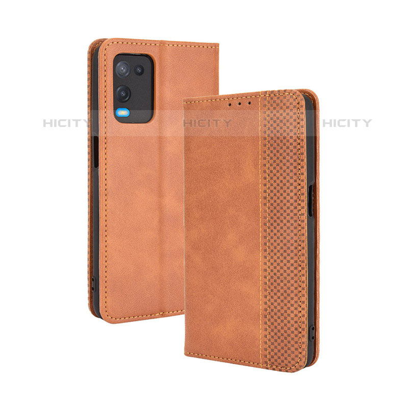 Funda de Cuero Cartera con Soporte Carcasa BY4 para Oppo A54 4G