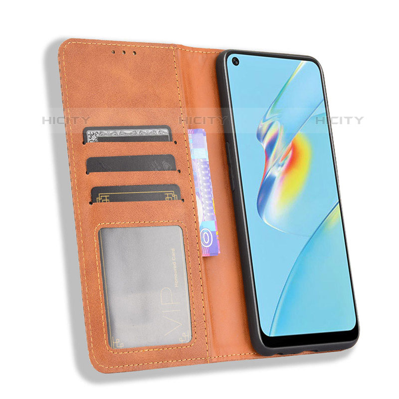 Funda de Cuero Cartera con Soporte Carcasa BY4 para Oppo A54 4G