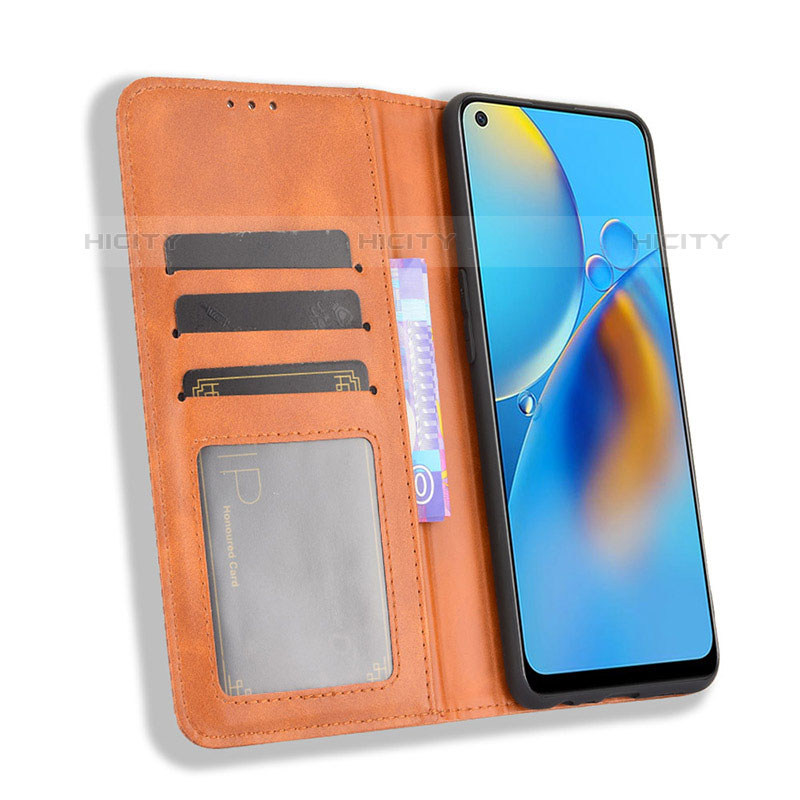 Funda de Cuero Cartera con Soporte Carcasa BY4 para Oppo A74 4G