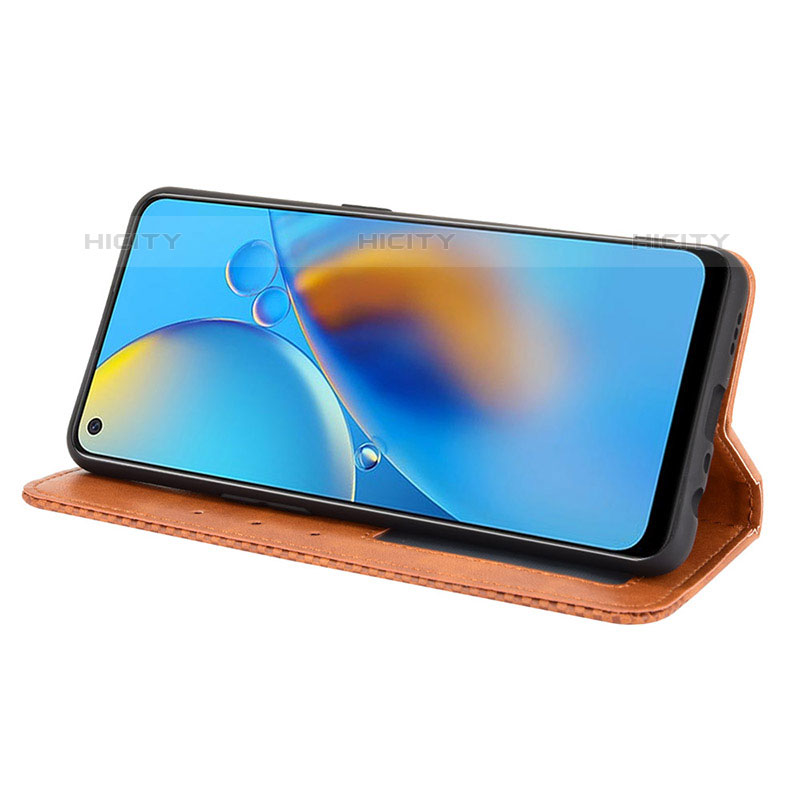 Funda de Cuero Cartera con Soporte Carcasa BY4 para Oppo A74 4G