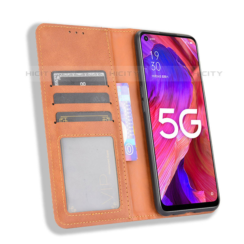 Funda de Cuero Cartera con Soporte Carcasa BY4 para Oppo A93 5G