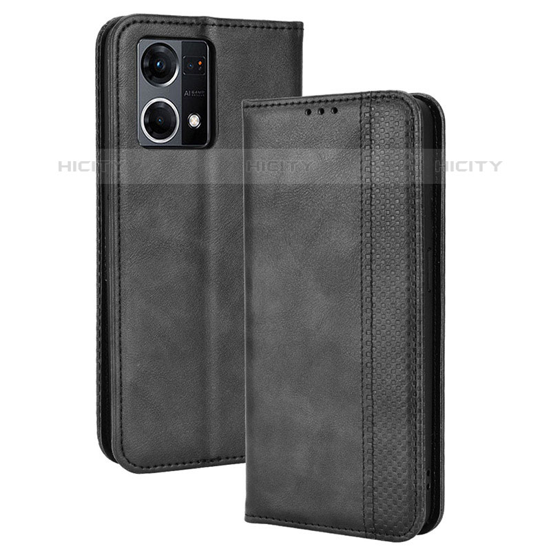 Funda de Cuero Cartera con Soporte Carcasa BY4 para Oppo F21s Pro 4G Negro