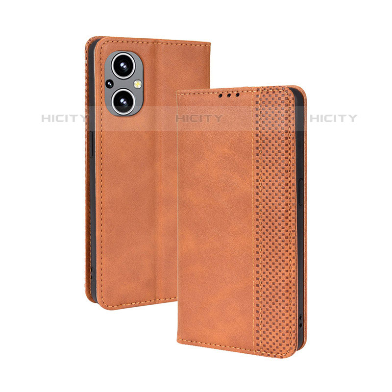 Funda de Cuero Cartera con Soporte Carcasa BY4 para Oppo F21s Pro 5G Marron