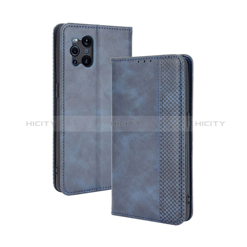 Funda de Cuero Cartera con Soporte Carcasa BY4 para Oppo Find X3 5G