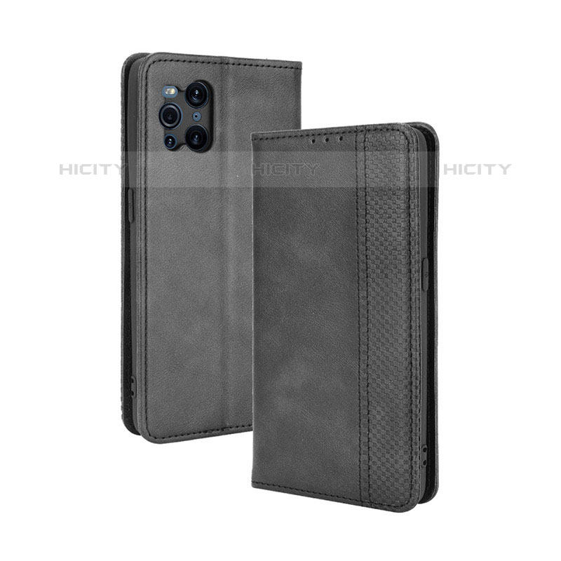 Funda de Cuero Cartera con Soporte Carcasa BY4 para Oppo Find X3 Pro 5G