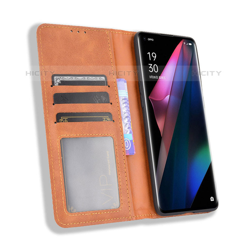 Funda de Cuero Cartera con Soporte Carcasa BY4 para Oppo Find X3 Pro 5G