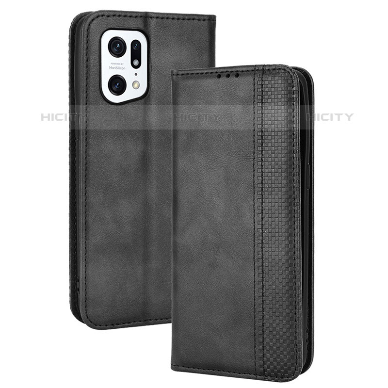 Funda de Cuero Cartera con Soporte Carcasa BY4 para Oppo Find X5 Pro 5G