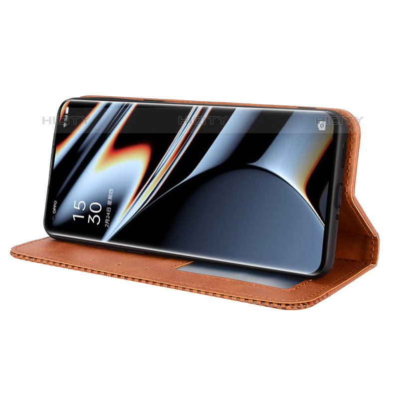 Funda de Cuero Cartera con Soporte Carcasa BY4 para Oppo Find X5 Pro 5G