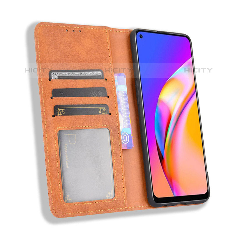 Funda de Cuero Cartera con Soporte Carcasa BY4 para Oppo Reno5 Lite