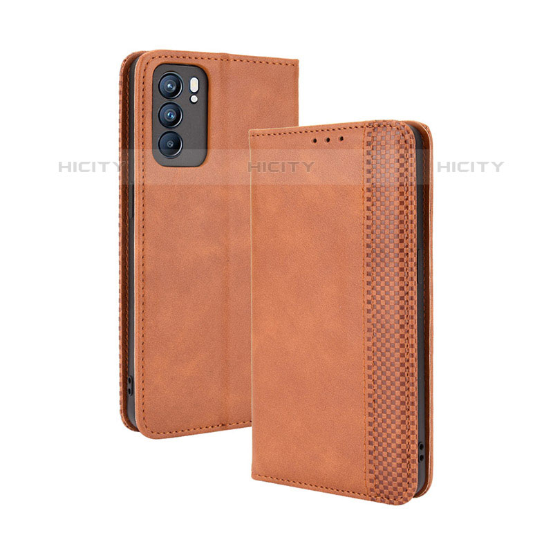 Funda de Cuero Cartera con Soporte Carcasa BY4 para Oppo Reno6 5G