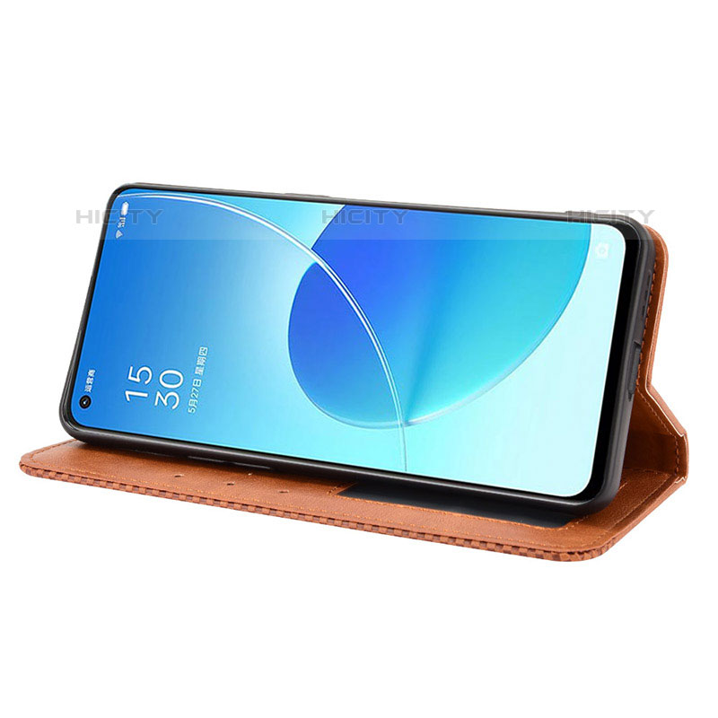 Funda de Cuero Cartera con Soporte Carcasa BY4 para Oppo Reno6 5G