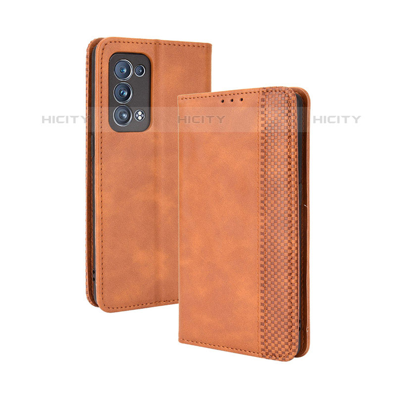 Funda de Cuero Cartera con Soporte Carcasa BY4 para Oppo Reno6 Pro 5G