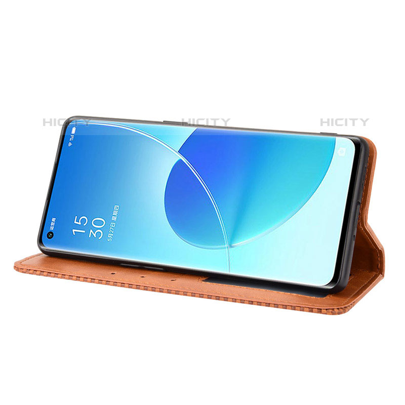 Funda de Cuero Cartera con Soporte Carcasa BY4 para Oppo Reno6 Pro+ Plus 5G