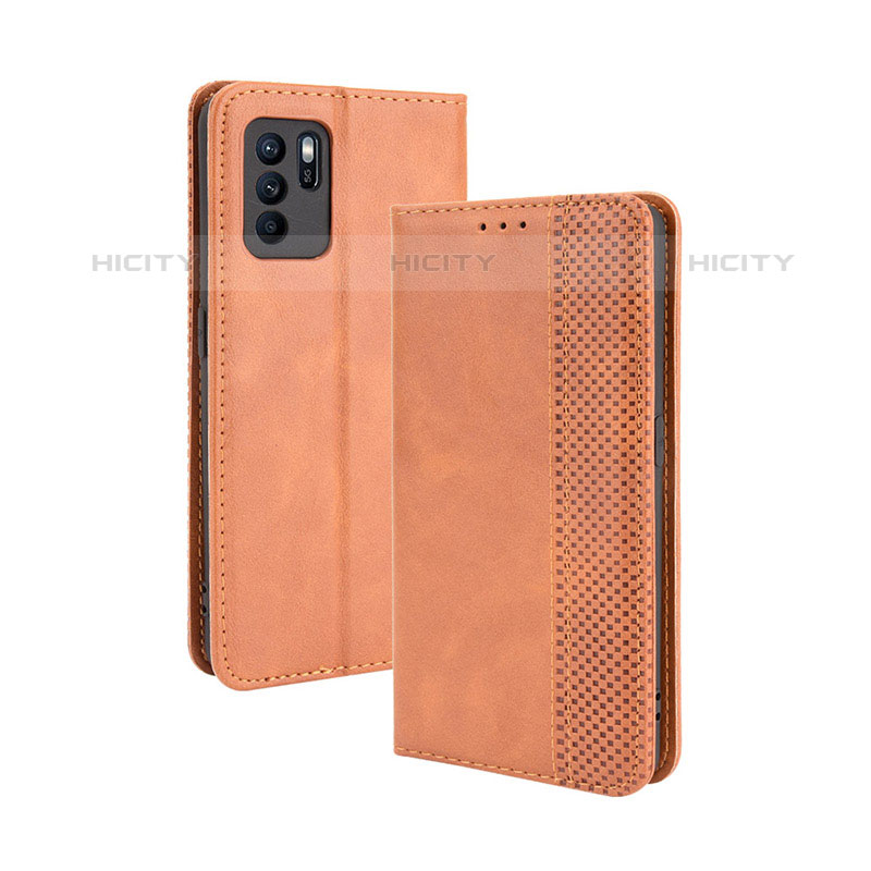 Funda de Cuero Cartera con Soporte Carcasa BY4 para Oppo Reno6 Z 5G