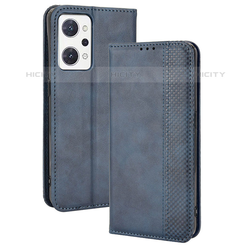 Funda de Cuero Cartera con Soporte Carcasa BY4 para Oppo Reno7 A Azul