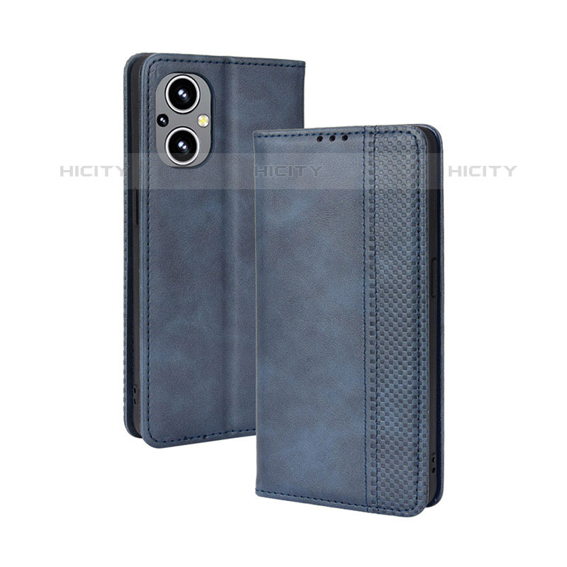 Funda de Cuero Cartera con Soporte Carcasa BY4 para Oppo Reno7 Lite 5G Azul