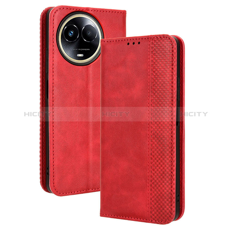 Funda de Cuero Cartera con Soporte Carcasa BY4 para Realme 11 5G Rojo