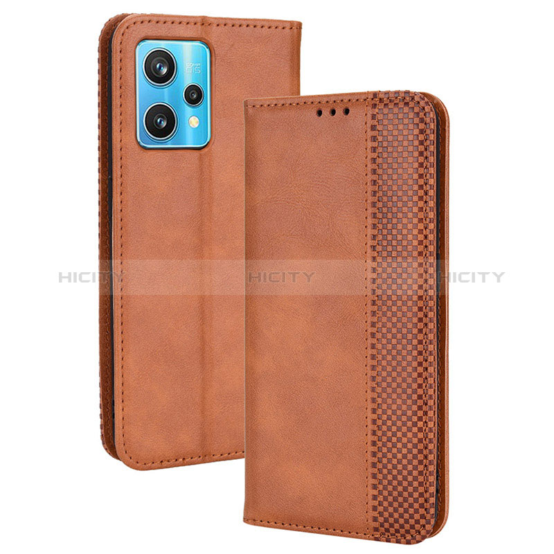 Funda de Cuero Cartera con Soporte Carcasa BY4 para Realme 9 Pro+ Plus 5G Marron