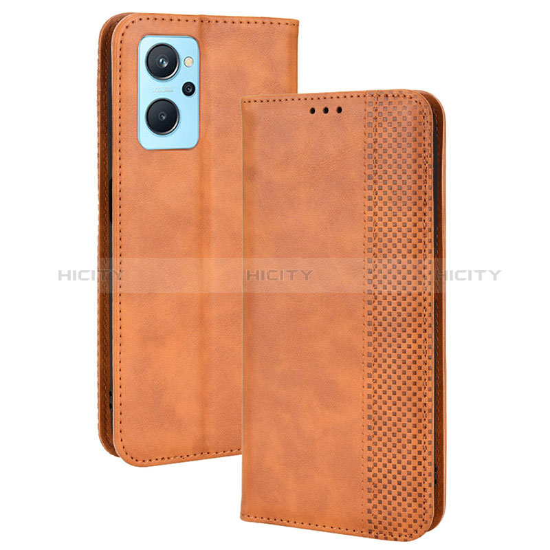 Funda de Cuero Cartera con Soporte Carcasa BY4 para Realme 9i 4G Marron