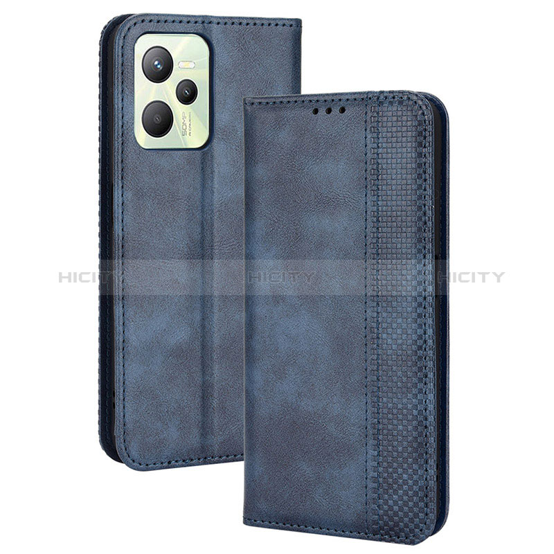 Funda de Cuero Cartera con Soporte Carcasa BY4 para Realme C35 Azul