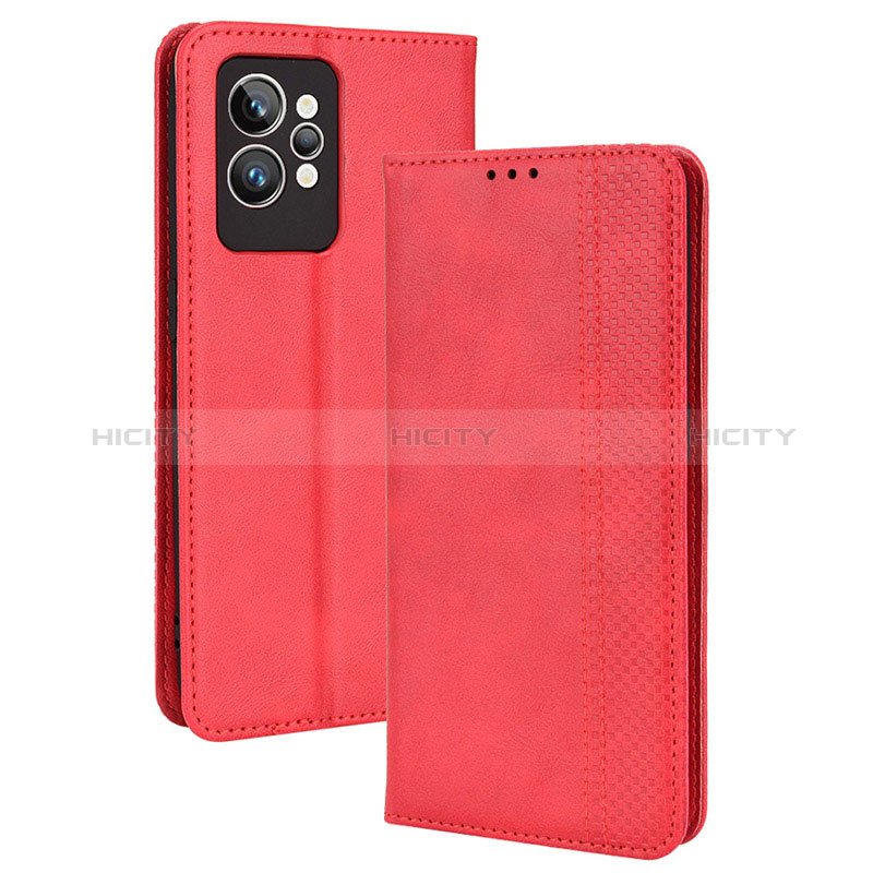 Funda de Cuero Cartera con Soporte Carcasa BY4 para Realme GT2 Pro 5G Rojo