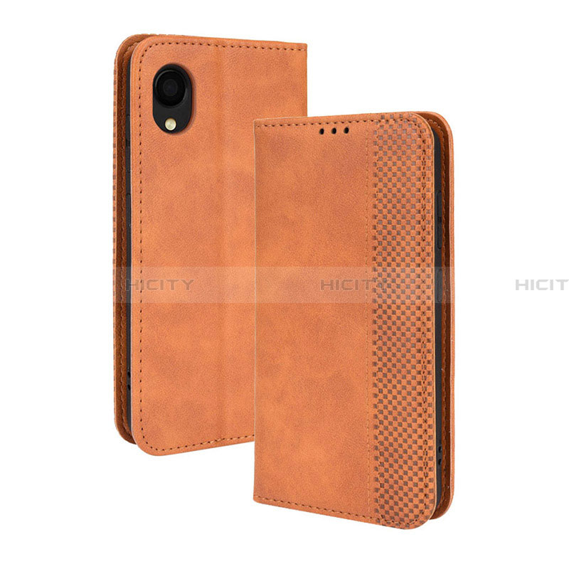 Funda de Cuero Cartera con Soporte Carcasa BY4 para Samsung Galaxy A22 5G SC-56B Marron