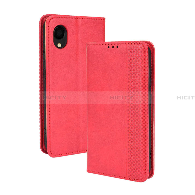 Funda de Cuero Cartera con Soporte Carcasa BY4 para Samsung Galaxy A22 5G SC-56B Rojo