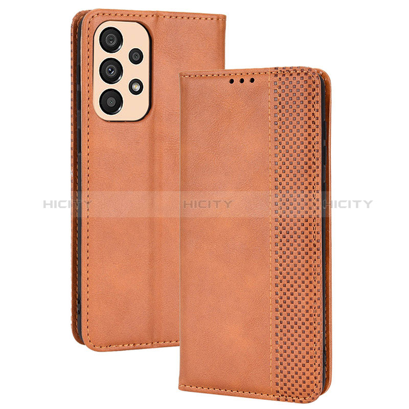 Funda de Cuero Cartera con Soporte Carcasa BY4 para Samsung Galaxy A23 5G Marron