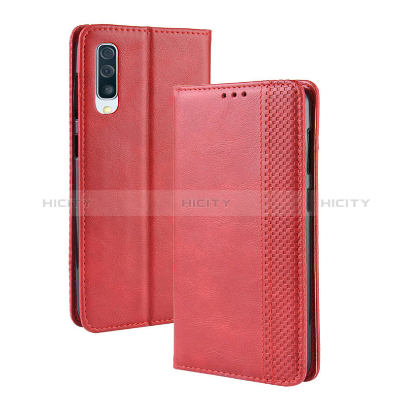 Funda de Cuero Cartera con Soporte Carcasa BY4 para Samsung Galaxy A30S Rojo