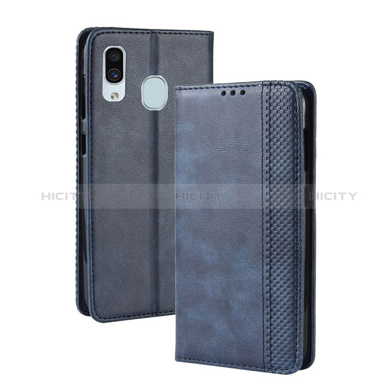 Funda de Cuero Cartera con Soporte Carcasa BY4 para Samsung Galaxy A40 Azul