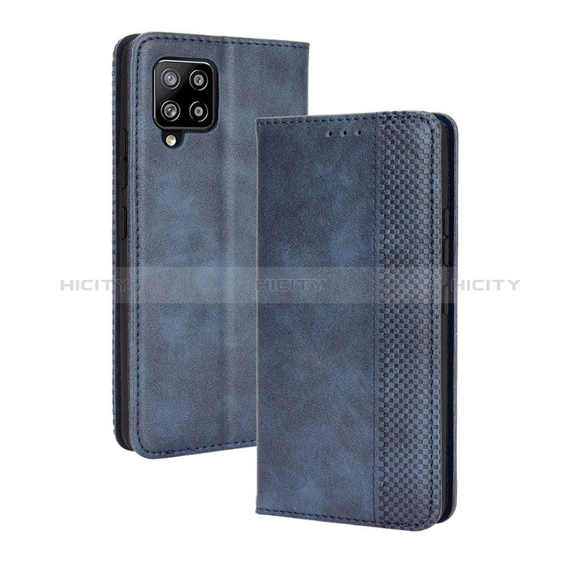 Funda de Cuero Cartera con Soporte Carcasa BY4 para Samsung Galaxy A42 5G Azul