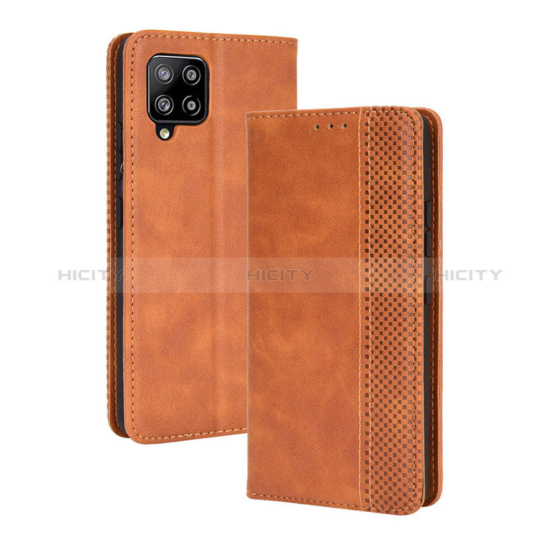 Funda de Cuero Cartera con Soporte Carcasa BY4 para Samsung Galaxy A42 5G Marron