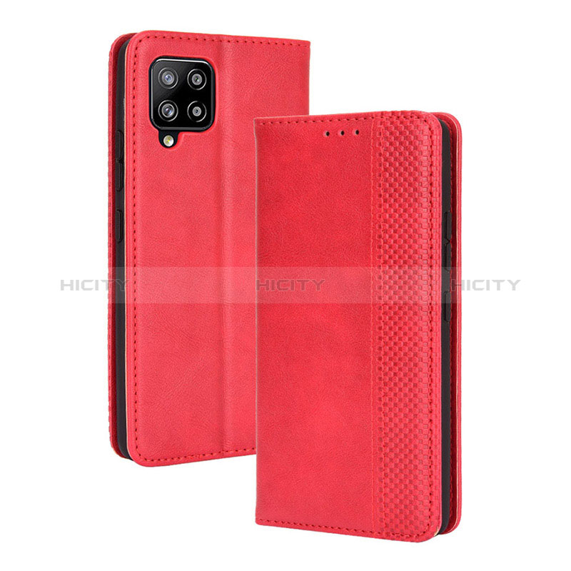 Funda de Cuero Cartera con Soporte Carcasa BY4 para Samsung Galaxy A42 5G Rojo