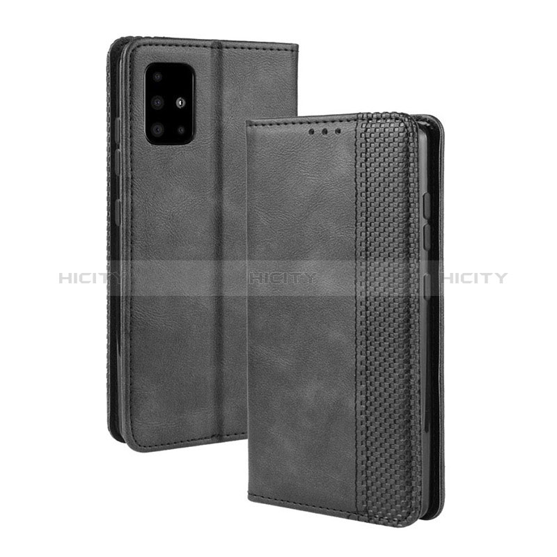 Funda de Cuero Cartera con Soporte Carcasa BY4 para Samsung Galaxy A51 4G Negro